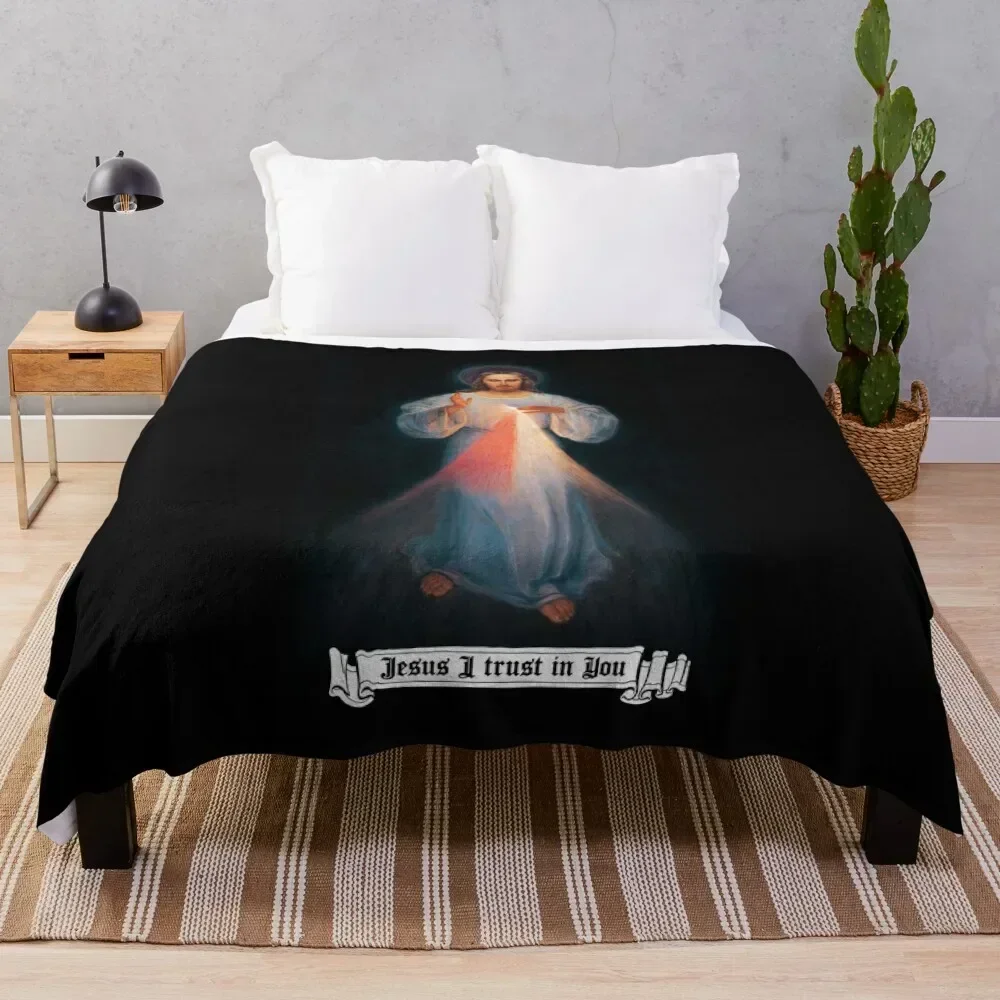 The Divine mercy image, catholic and Christian gifts, Jesus I trust in you Throw Blanket Sleeping Bag Picnic Sofa Throw Blankets