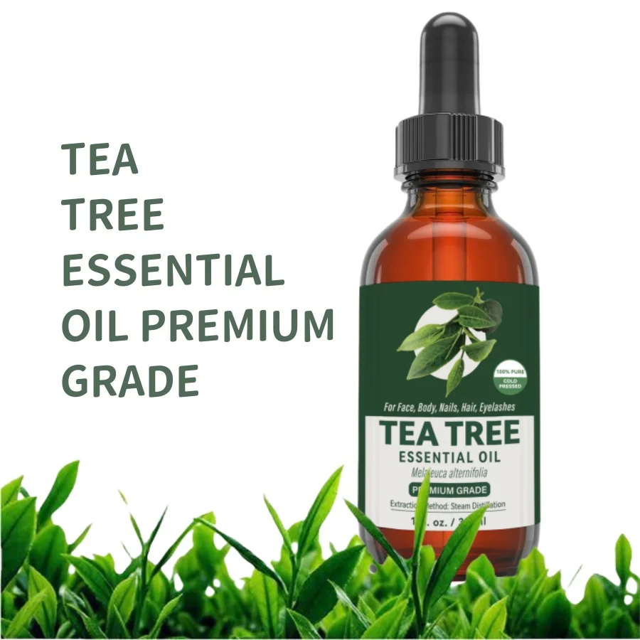 Tea Tree Etherische Olie Melaleuca Alternifolia Premium Kwaliteit Voor Gezicht, Lichaam, Nagels, Haar, Wimpers Stoomdestillatie Extractie