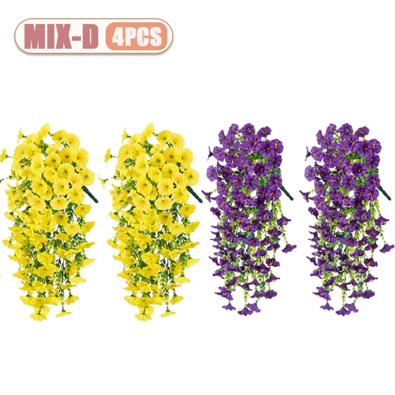 2-8PCS Indoor Outdoor Kunstmatige Morning Glory Muuropknoping Faux Bloemen Home Decor Tuin Bloemstuk Decoraties