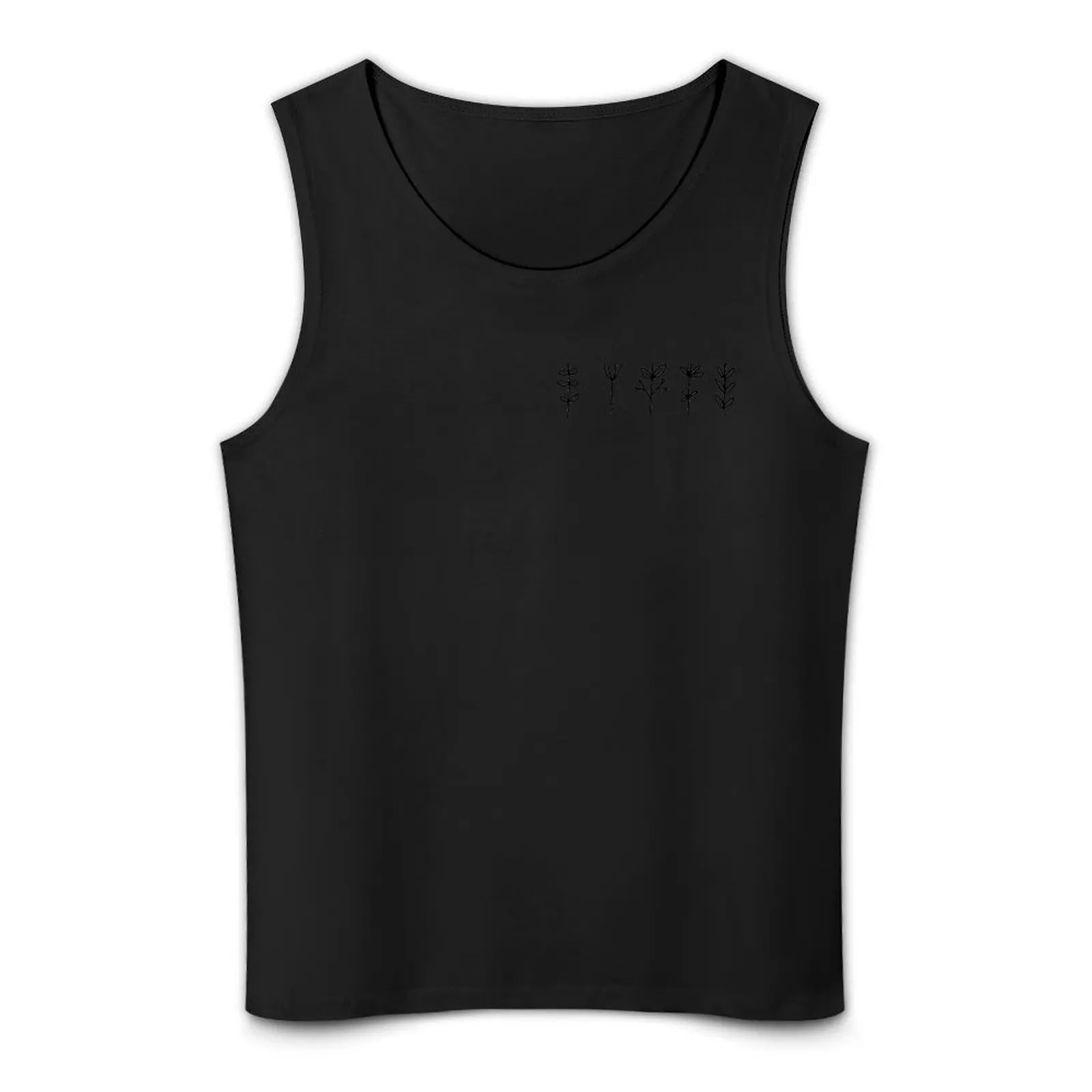 Plant grasses minimal Tank Top gym t shirt men bodybuilding men clothes for men summer