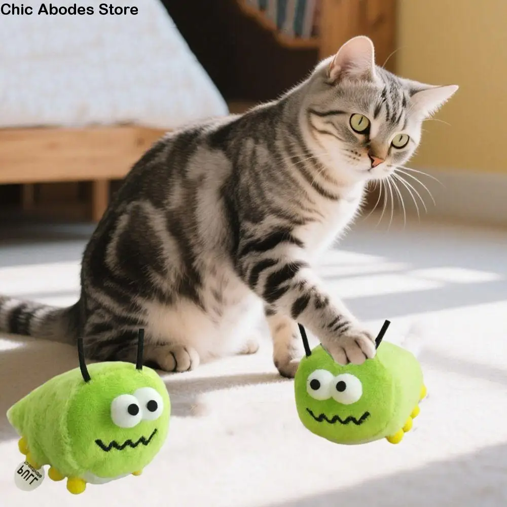 

2Pcs Pet Supplies Soft Cat Worms Mint Toys Bite-Resistant Teething Cat Sound Toys Chewing Interactive Cat Plush Toys for Pets