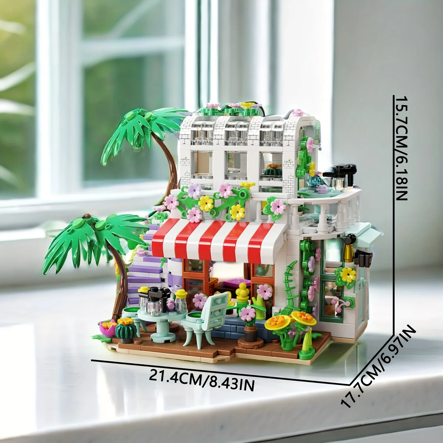 705 stks Tuin Yard Bouwstenen Stad Straat Scène met LED Verlichting Desktop Display Collector Kerstmis Nieuwjaar Verjaardagscadeau