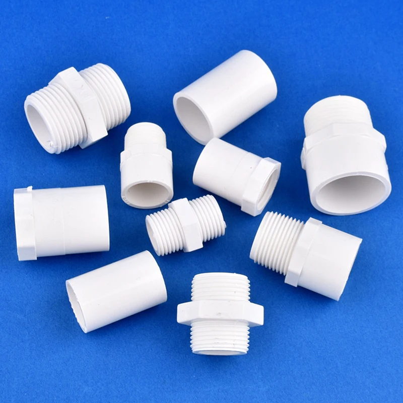 2Pcs White PVC Straight Connector Garden Irrigation Water Supply Pipe Joint 1/2