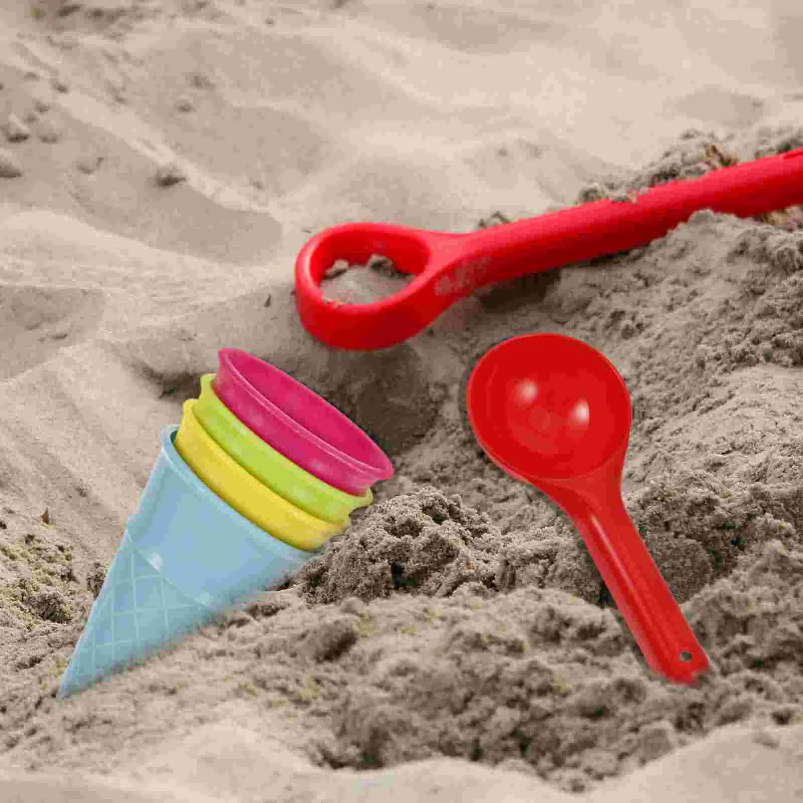 5 stücke Kinder Strand Spielzeug Kinder Meer Sand Eis Kegel und Scoop Outdoor Spielzeug (Gelegentliche Farbe) eis Kegel Scoop Sets