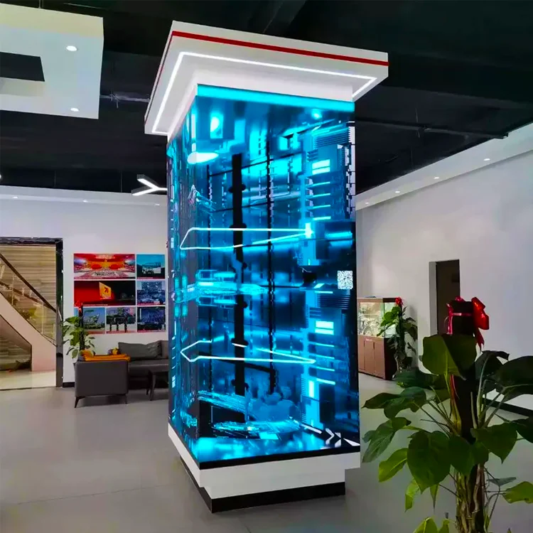 LED SignageSeamless Edge Video Wall Indoor LED Screen 90 Degree Corner Column Pillar IP43 4K Fair Trade Show Exhibition Animatio view 2