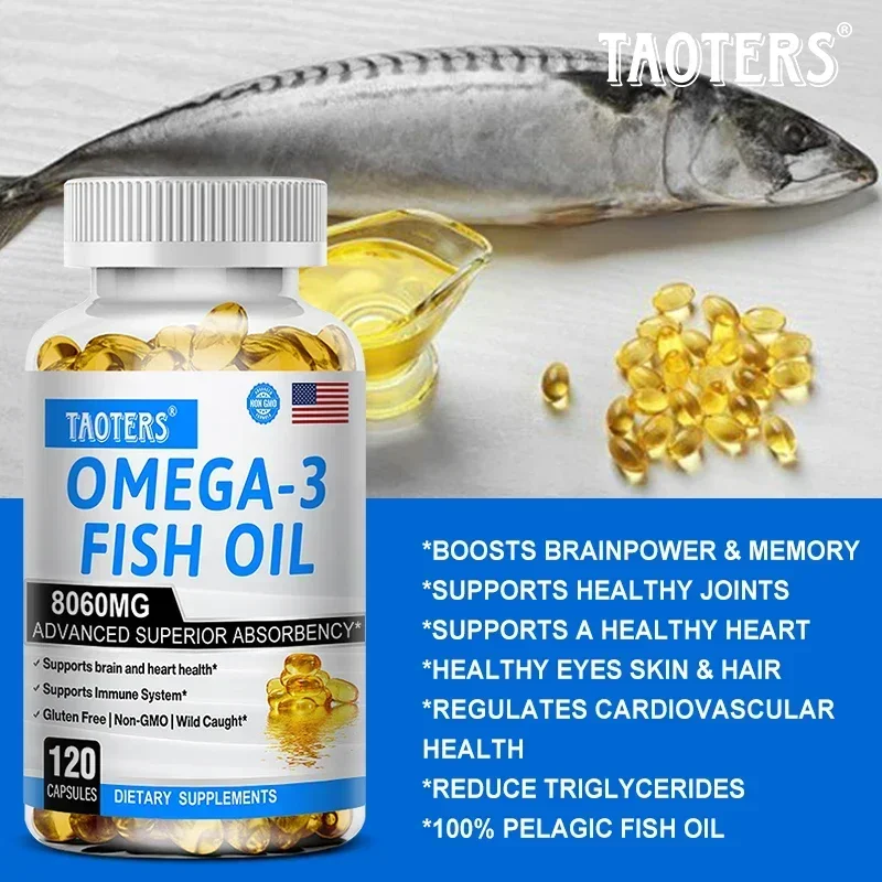 Omega-3 Fish Oil Supplement High in EPA + DHA for Heart, Brain and Immune Support