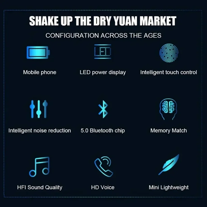 TWS F9 سماعة بلوتوث سماعات سماعات لاسلكية Hifi ستيريو سماعات أذن رياضية سماعة مساعدات للسمع مع هيئة التصنيع العسكري Handfree