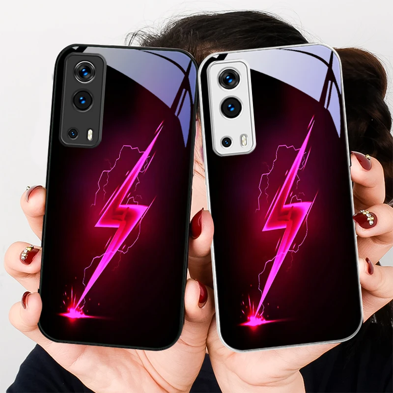 

Purple lightningbeacon For VIVO Y72 X100 Pro Y55 16 V20 29 V30 X60 Pro Y11s Y20 X80 Pro 5G Y36 4G V23e Tempered Glass Phone Case