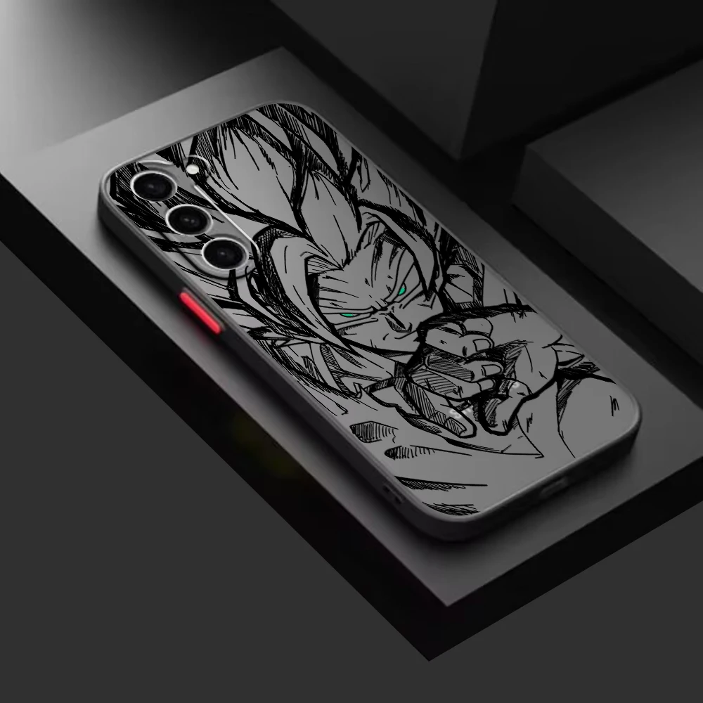 Comics D-Dragon Ball Saiyan Frosted Translucent For Samsung Galaxy S24 S23 S22 S21 S20 FE S10 S9 S8 Plus Ultra Pro 5G Back image 3