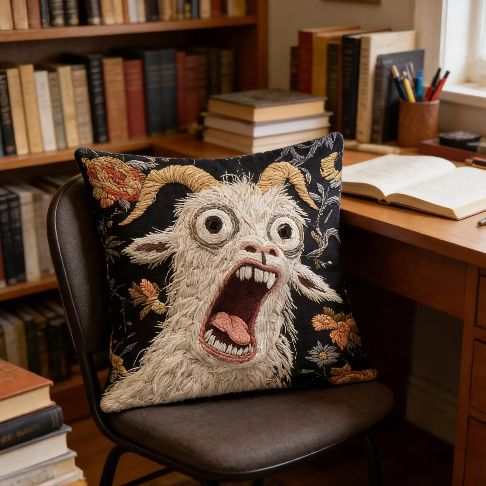 Funny Screaming Goat Pillow Case Organic Short Plush Cushion Covers Breathable Washable For Home Decoration