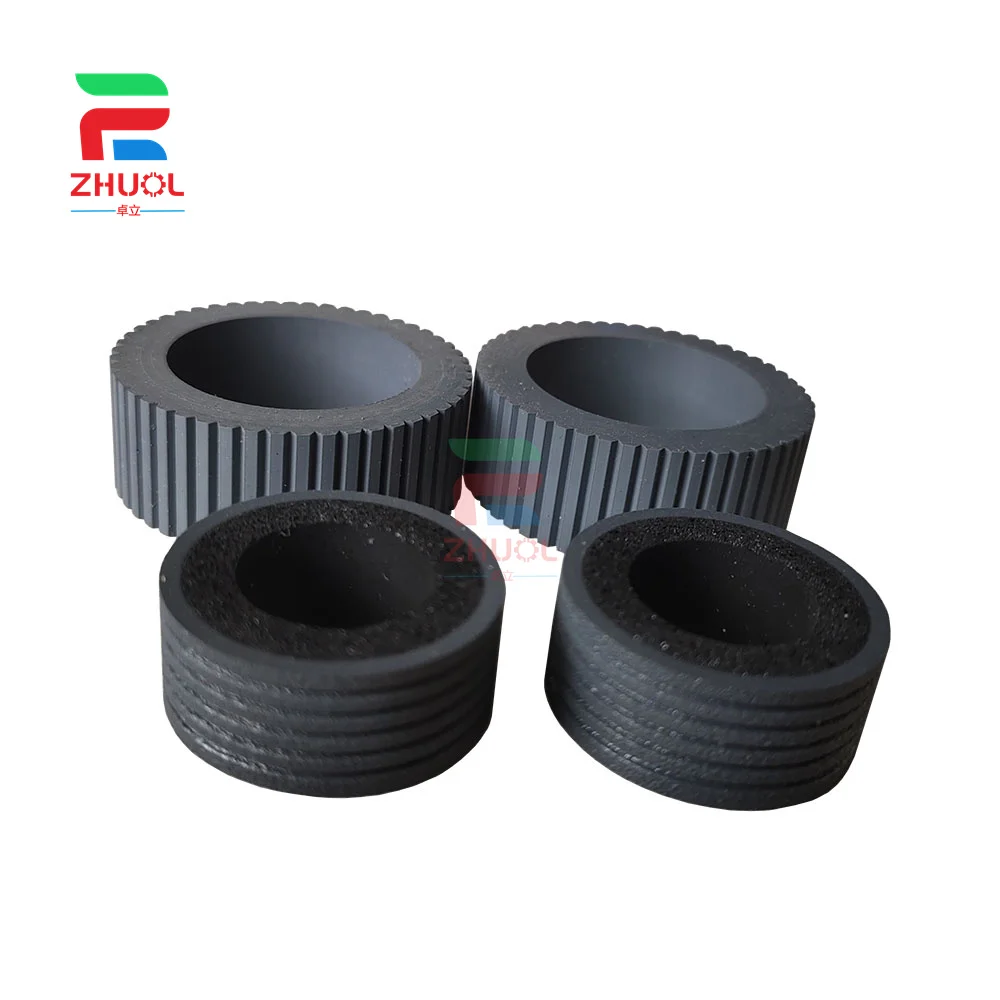 

1X Original Fujitsu 6130 Pickup paper rollerl Paging Wheel Leather Cover for Fujitsu 6130 Fi6130 6130Z （1 set of 4 pieces ）