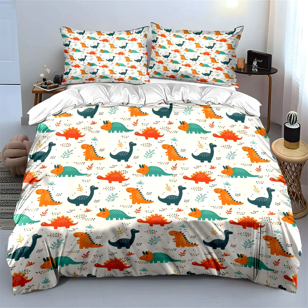 

Cartoon Dinosaur Bedding Set Kids Multiple sizes kid's and adults' bedroom Exquisite 3PC bedding set, gift