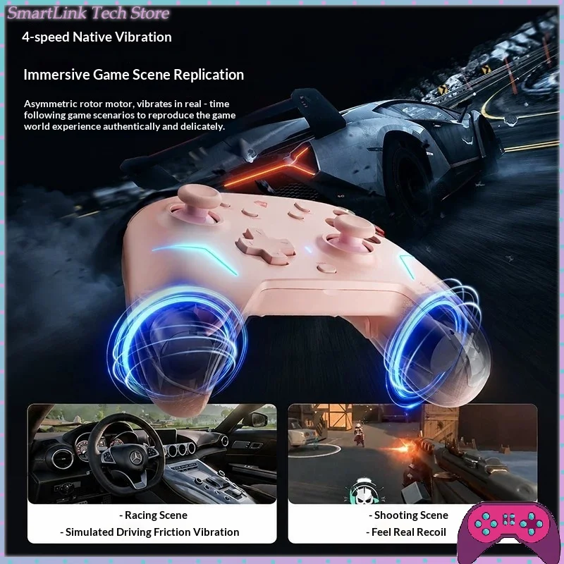 Mechanic G6 V2 Ultra Gaming Controller Three-Mode Bluetooth Wireless, Six-Axis Motion, NS Dual Hall, 4-Back Button Gamepads Gift
