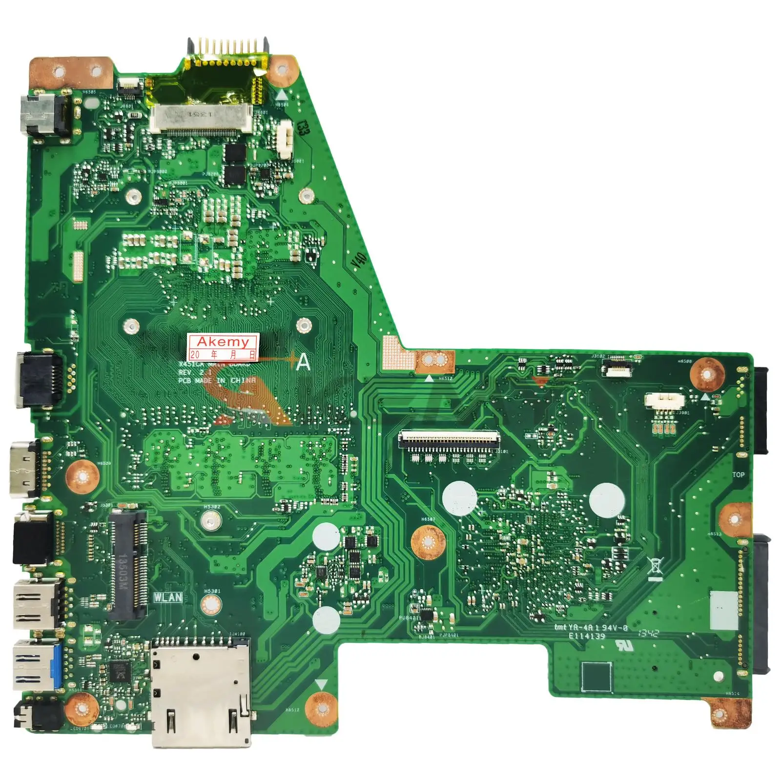 Imagem -03 - Computador Portátil Mainboard para Asus F451ca X451c Placa-mãe com Celeron I33217 1007u 2117u 2g 100 Correndo Bem X451ca