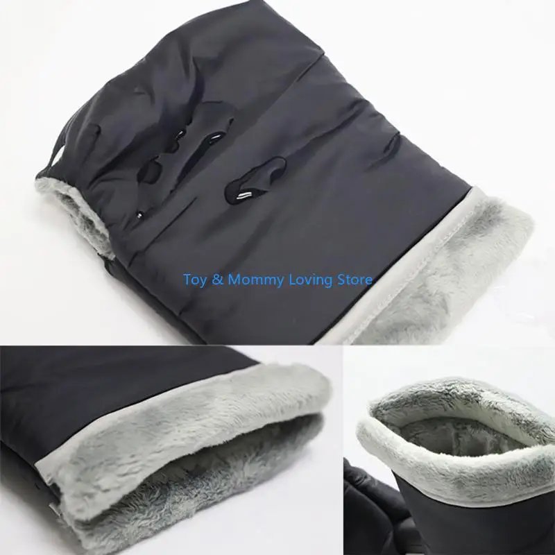 Y1QF Thickened & Windproof Hand Warmer Mittens for Baby Strollers Warm Waterproof Stroller Gloves for Parents with Babies