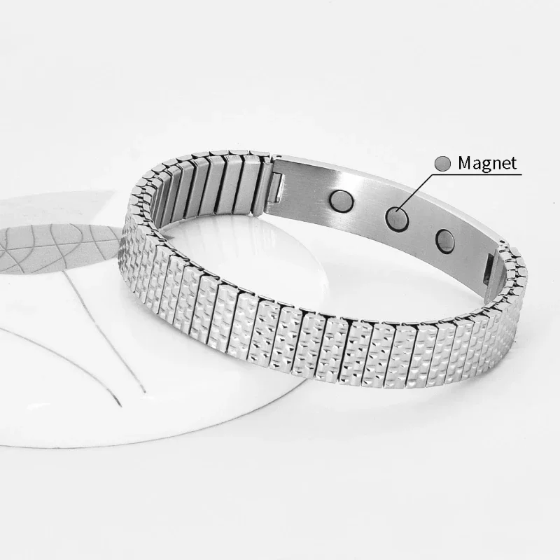 Medical Identification Bracelet SOS Emergency Care Information Storage QR Code Scanning Hip-hop Stainless Steel Elastic Band