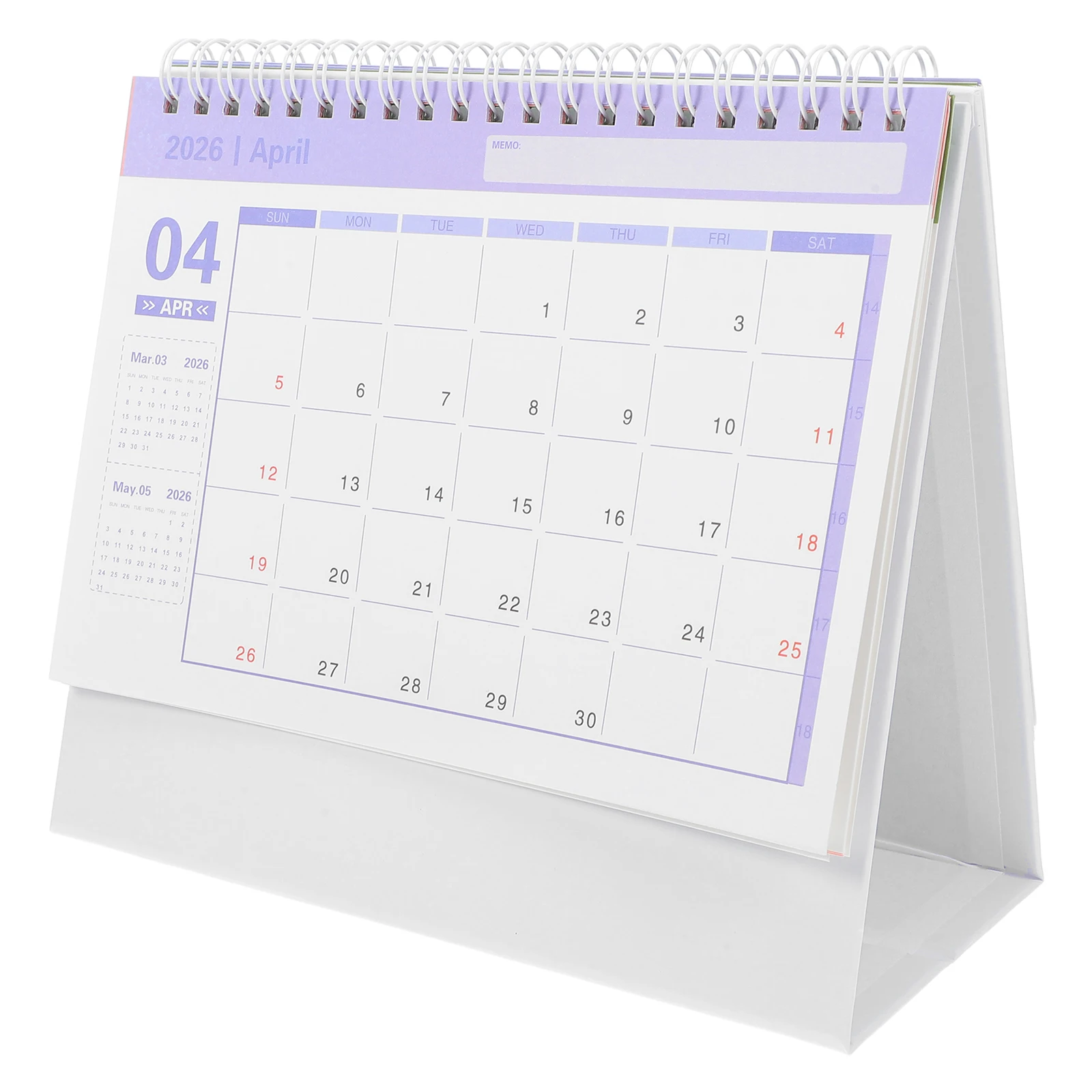 

2026 Desk Calendar Daily Aesthetic Desktop School Mini Home Flip Paper Standing Office
