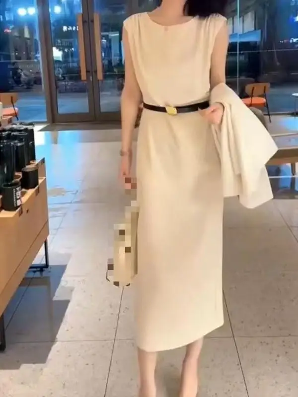 

Fashionable OL Women's Suit Set Dress Jacket Two-Piece Set Korean Style High Waist Long Sleeve Polyester Spring Summer