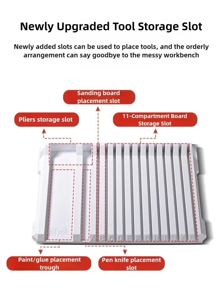 MSWZ MS094 Assembled Parts Sorting Tray, Small Parts Organizer for Gundam Military Scale Model Assembly & Workbench Storage