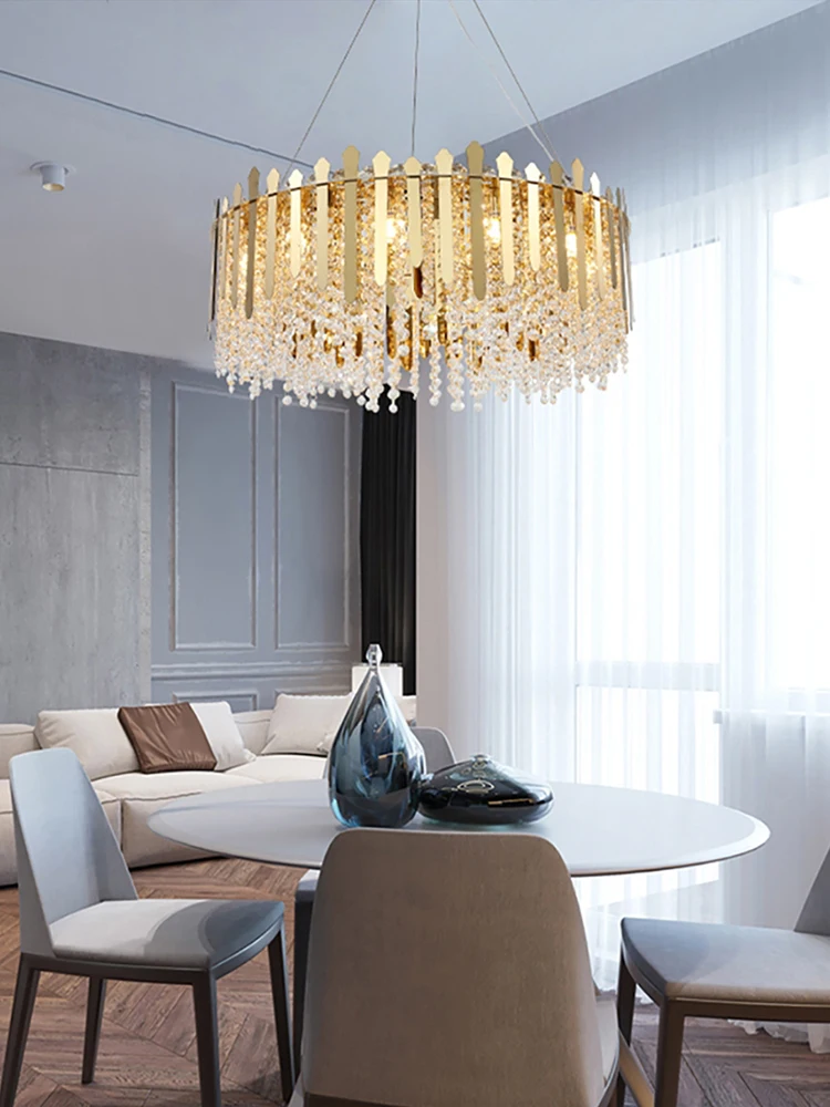 Crystal Tassel Waterfall LED Lights Ceiling Chandeliers Luxury Hanging Lamps Home Decor Villa Designer Idea Living Room Lustres