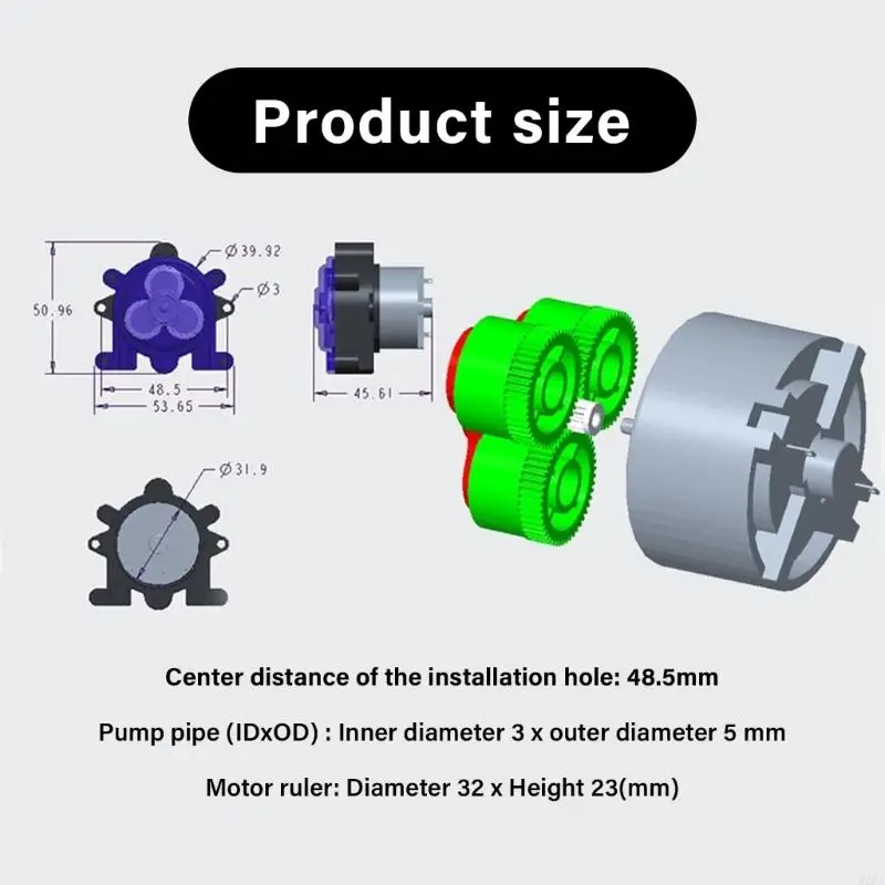 12V Small Peristaltic Pump With Priming Function Adjustable Speed 0.1 60RPM for Lab Aquarium Dosing and Titration
