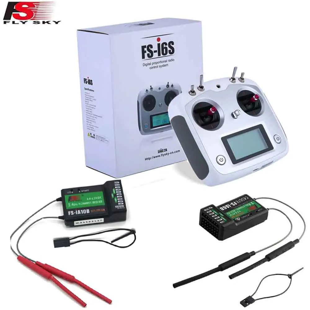 

FLYSKY FS-I6S FS I6S 10CH 2.4G RC Quadcopter Transmitter Controller Set with Receiver FS-iA6B FS-IA10B for RC Cars Boats Drone