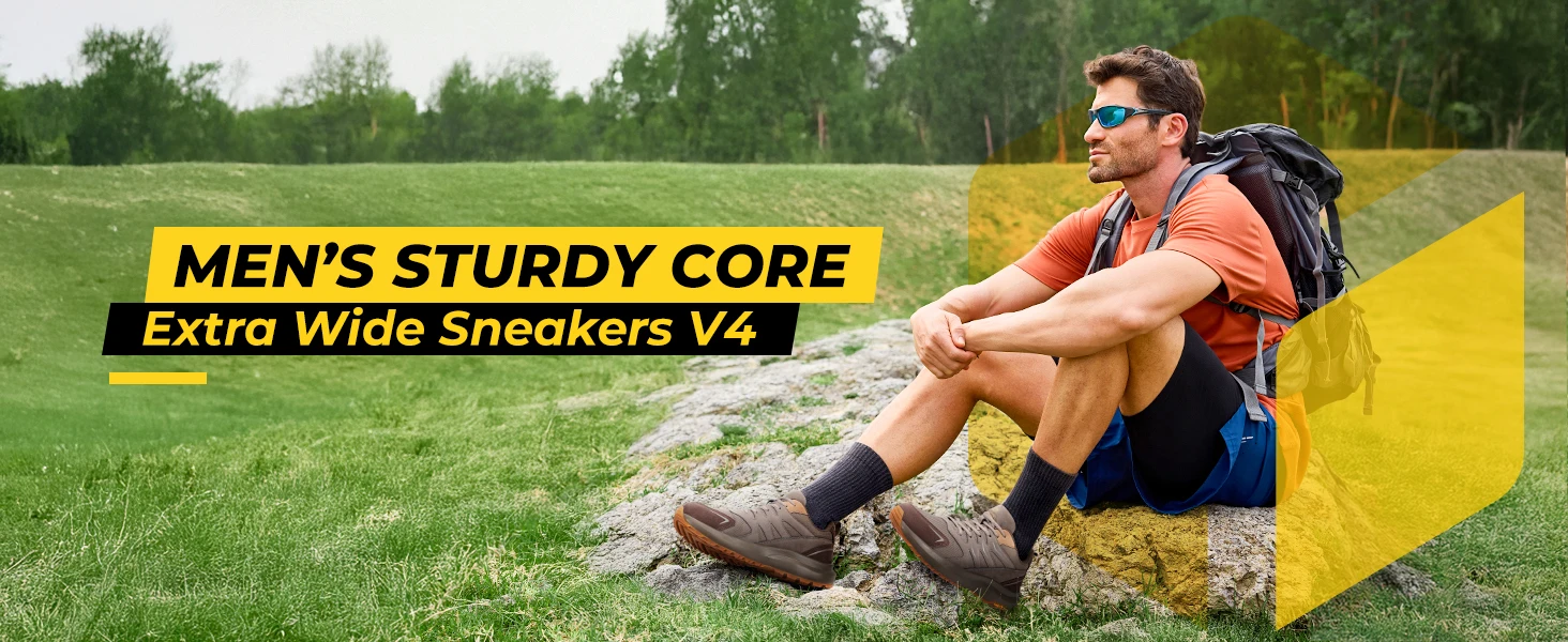 Fitville Outdoor-Wanderschuhe, wasserabweisende, extra breite Trekking- und Kletterschuhe für Herren, Sneakers mit hoher Rückfederung – Detail 3