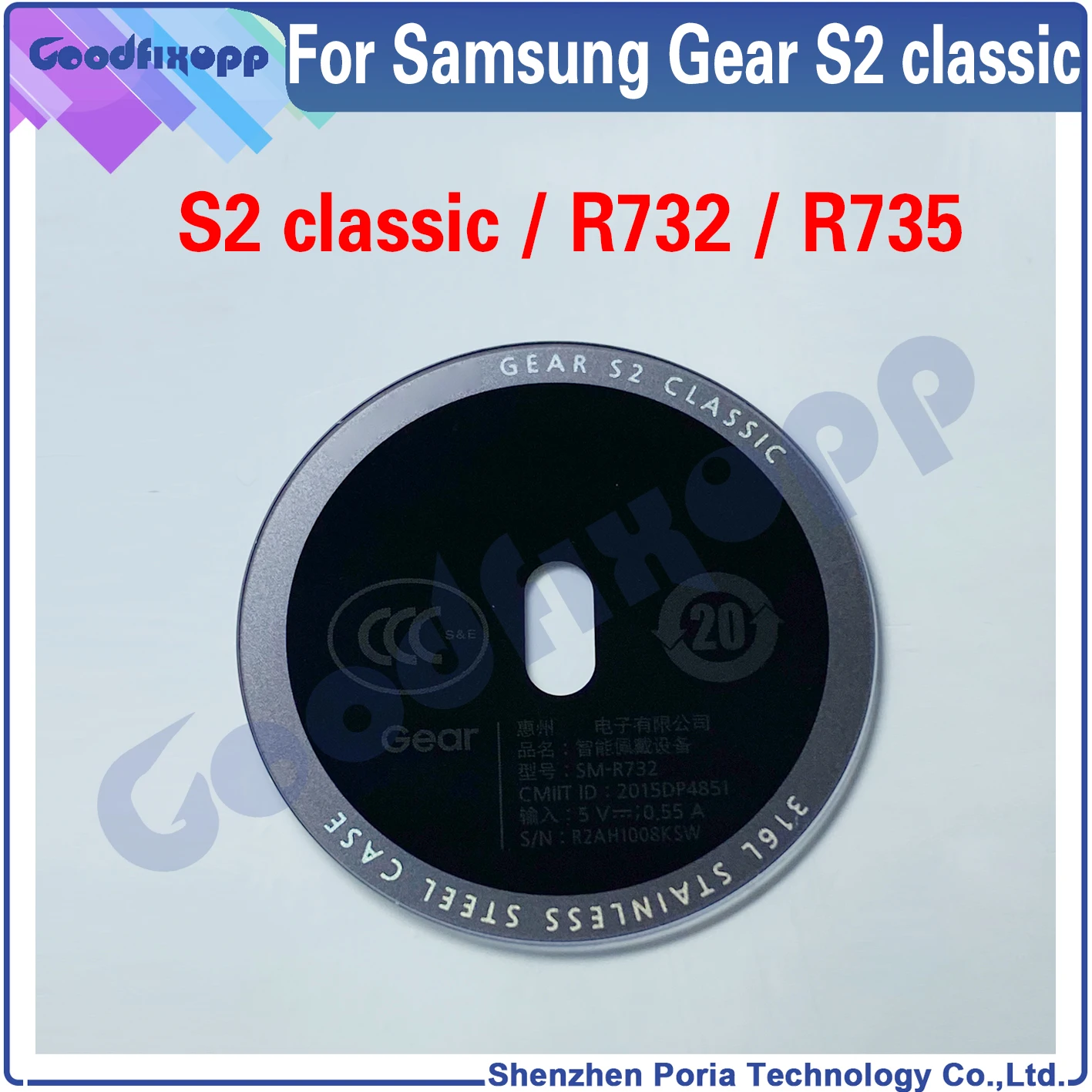 For Samsung Gear S2 classic SM-R732 SM-R735 R732 R735 S2classic Watch Housing Shell Back Cover Rear Glass Lens