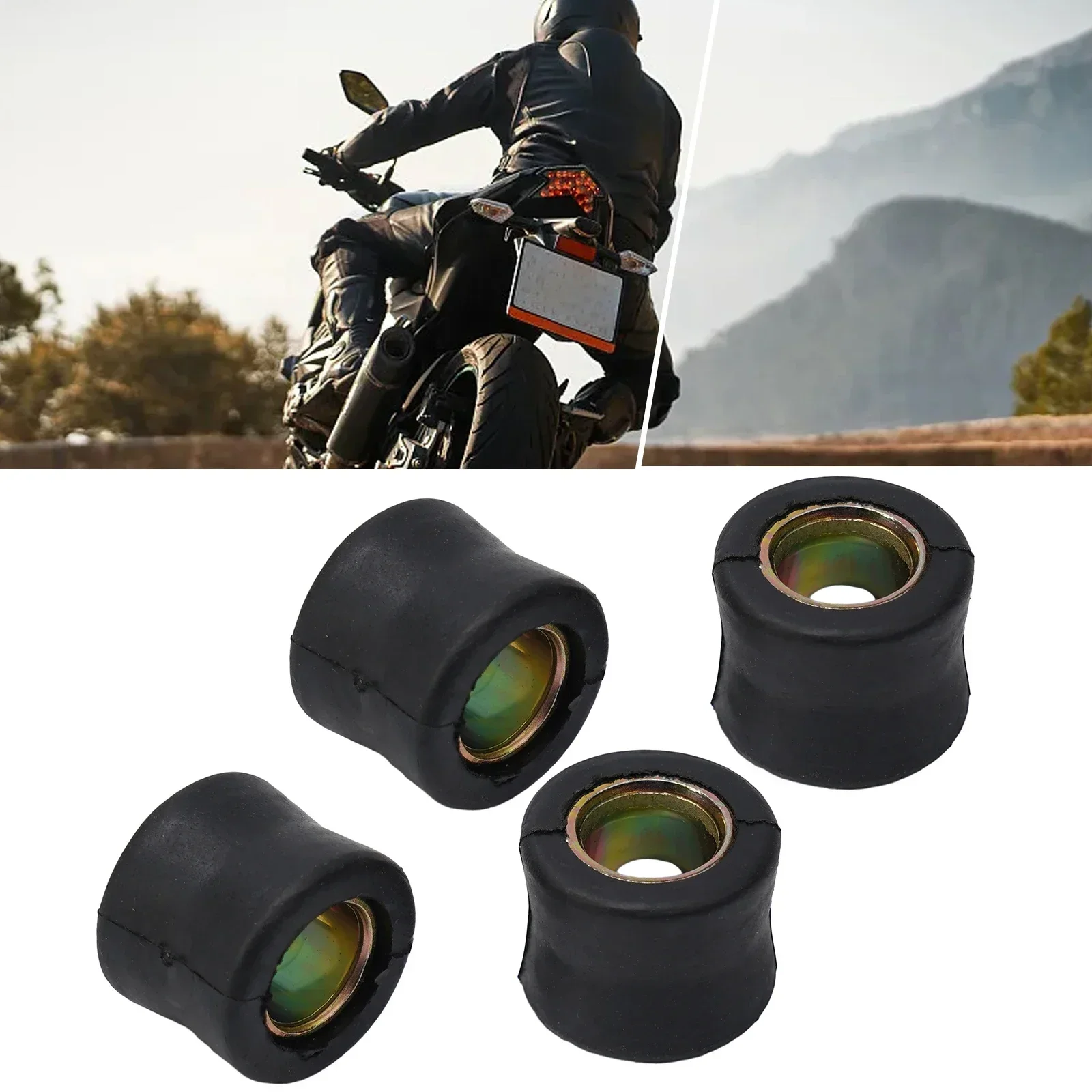 Bush Shock Absorber Bushes Rubber Suspension 2/4 Pcs Accessories Black Bushing Metal Motorcycle Rear Replace Useful