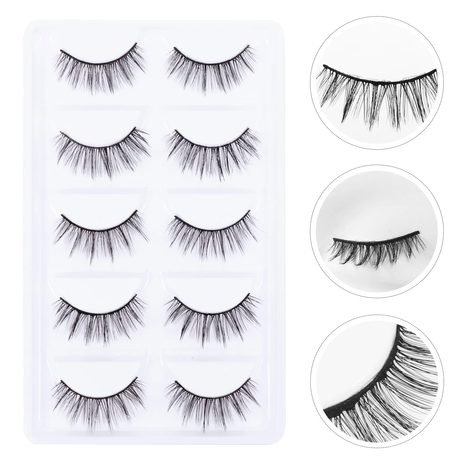 5 Pairs False Eyelashes Cross Hair Fake Tool Handmade Artificial Manual Make Up