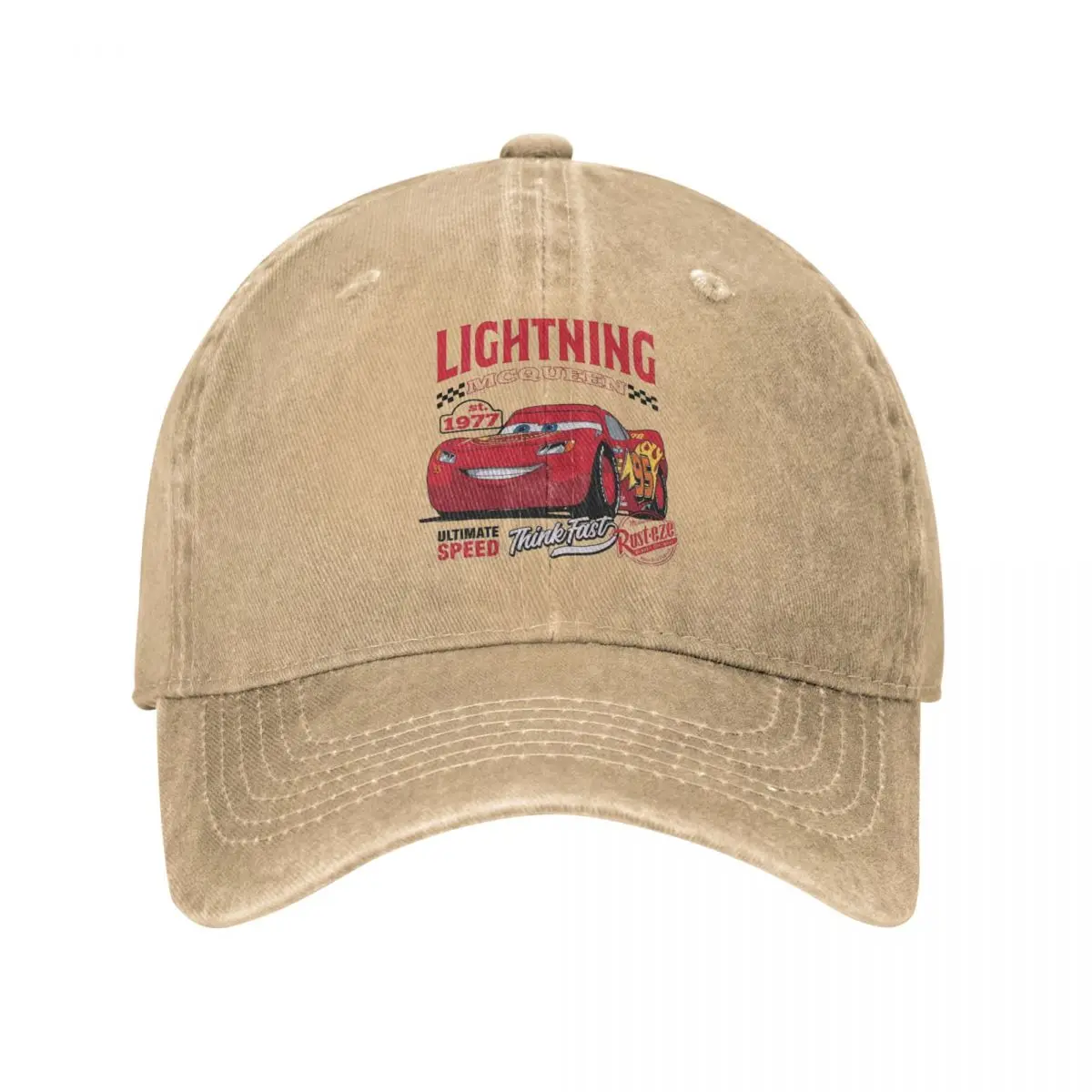 Retro Lightning McQueen Cars Baseball Caps Fashion Distressed Cotton Headwear for Men Women Outdoor Activities Gift Hats Cap