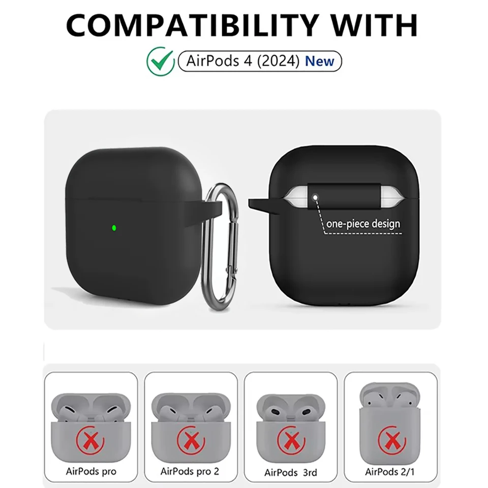 Kit de funda para Apple Airpods 4, accesorios para audífonos, cubierta protectora de silicona suave para Apple air pods 4 2