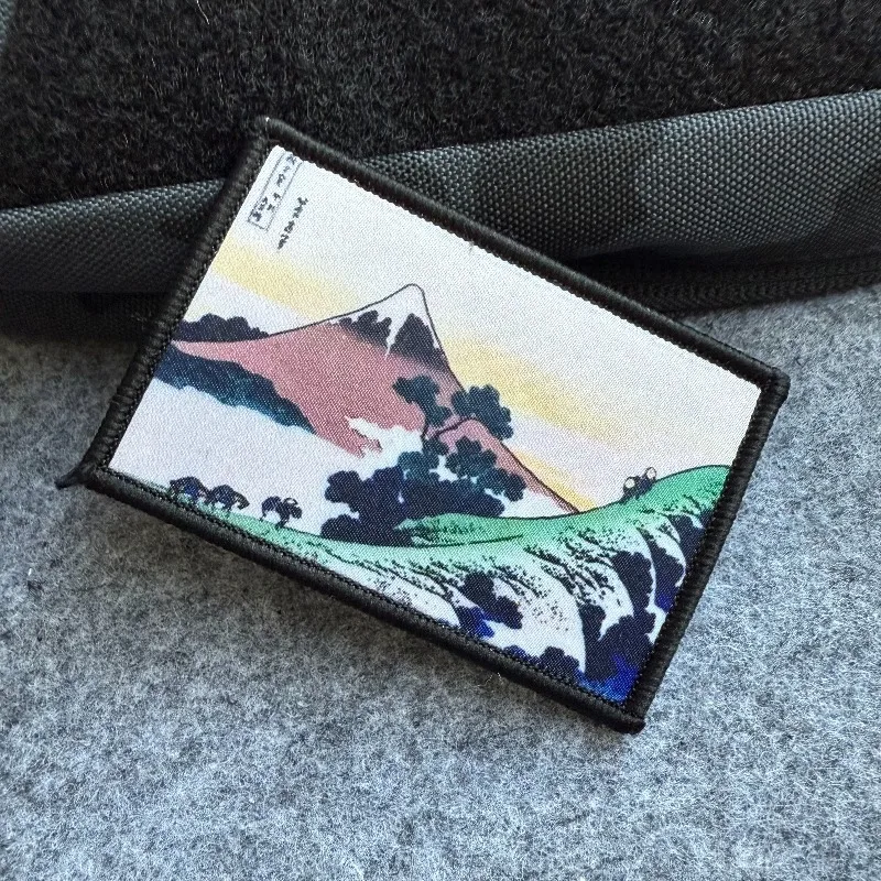 Parche táctico Monte Fuji y flor de cerezo gancho y bucle - imagen 2