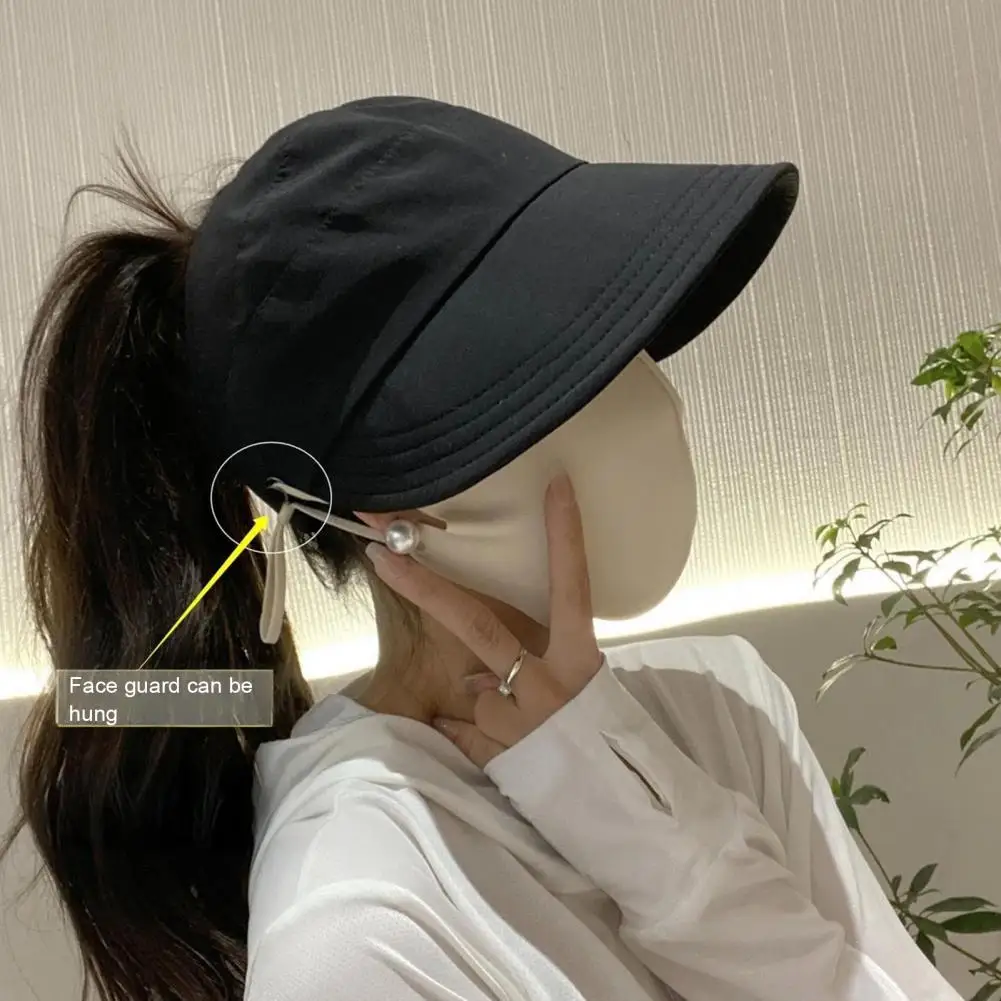 Uv Protection Sun Hat Women Sun Hat with Hollow Dome Extended Brim Sun Protection Hat Breathable Outdoor for Women’s Summer