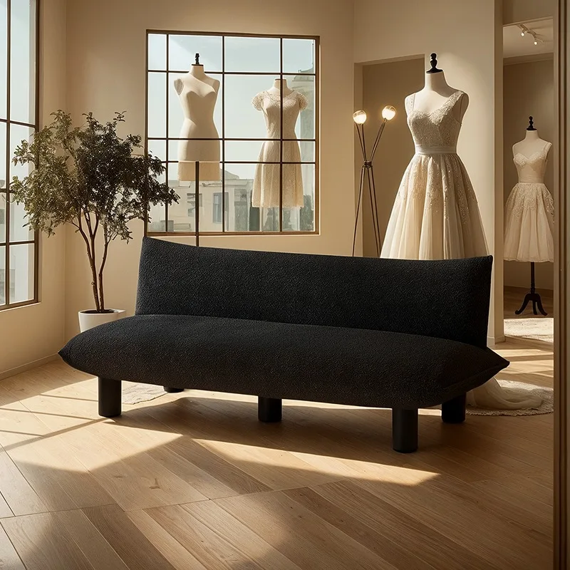 Wabi Sanfeng Clothing Store Sofa Simple Black Small Unit Cream Double