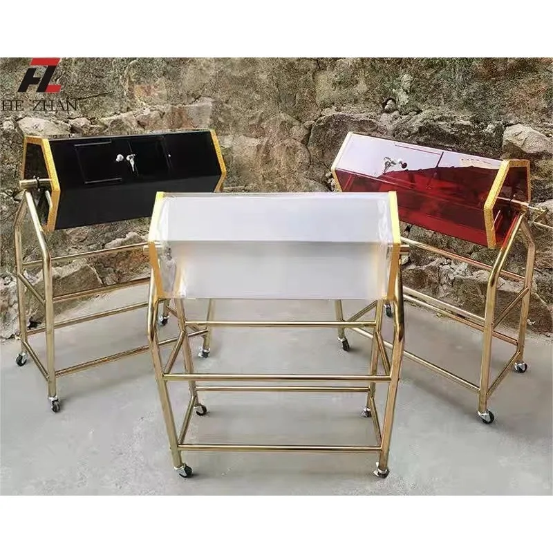 Clear Acrylic Hand Crank Rotary Drum, Rotating Storage Container for Party, Ceremony & Event Display