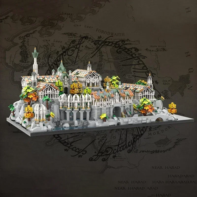 중세 성 영화 모델 Moc 빌딩 블록 미니 공예 성 기술 스트리트 뷰 벽돌 DIY 조립 건설 ToyGift