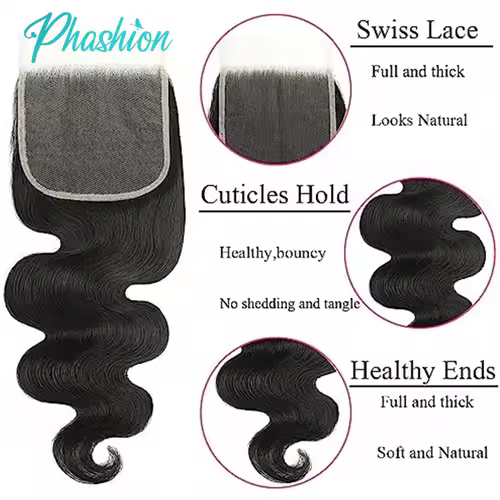 Phashion 26 Inch 4x4 5X5 Body Wave Lace Closure Only Pre Plucked Swiss Transparent 100 Remy Human Hair For Black Women Full Soft - Image 5