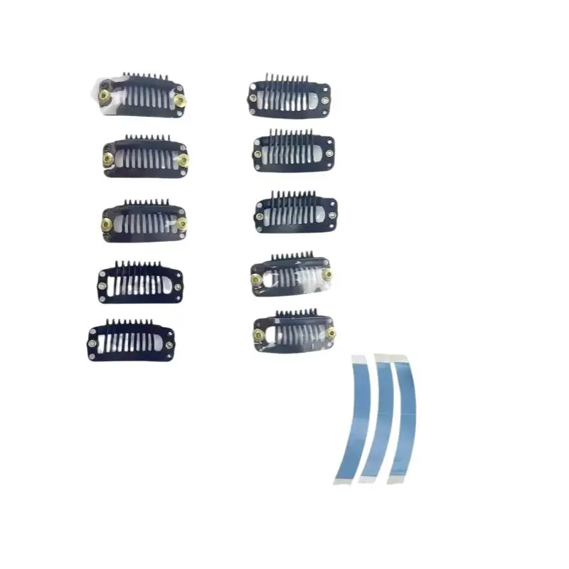 6/10 Stück Snap-Clips-Set Perücken-Doppelseitige Klebeklammern U-förmige Klammern Professionelle Haarverlängerung für Haarponys Haarklammern – Detail 8