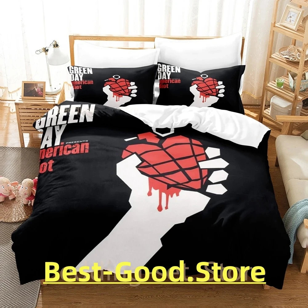 Personality Green Day AMERICAN IDIOT Bedding Set Single Twin Full Queen King Size Bed Set Adult Kid Bedroom Duvetcover Sets