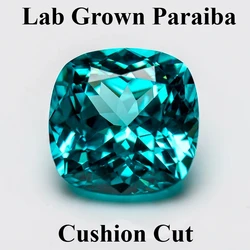 Lab Grown Paraiba Cushion Cut Charm Gemstone for DIY Advanced Jewelry Rings Earrings Making Materials Selectable AGL Certificate