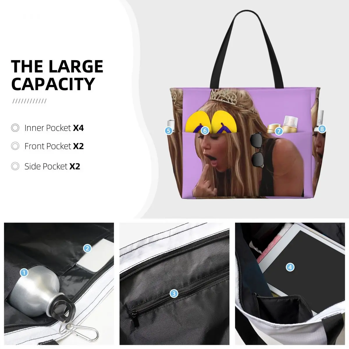 مضحك هانا مونتانا عصا حقيبة حمل على الشاطئ حقيبة رياضة رياضة اليوغا واق من المطر كبير حمل حقيبة المرأة حقيبة سفر حقيبة اللياقة البدنية