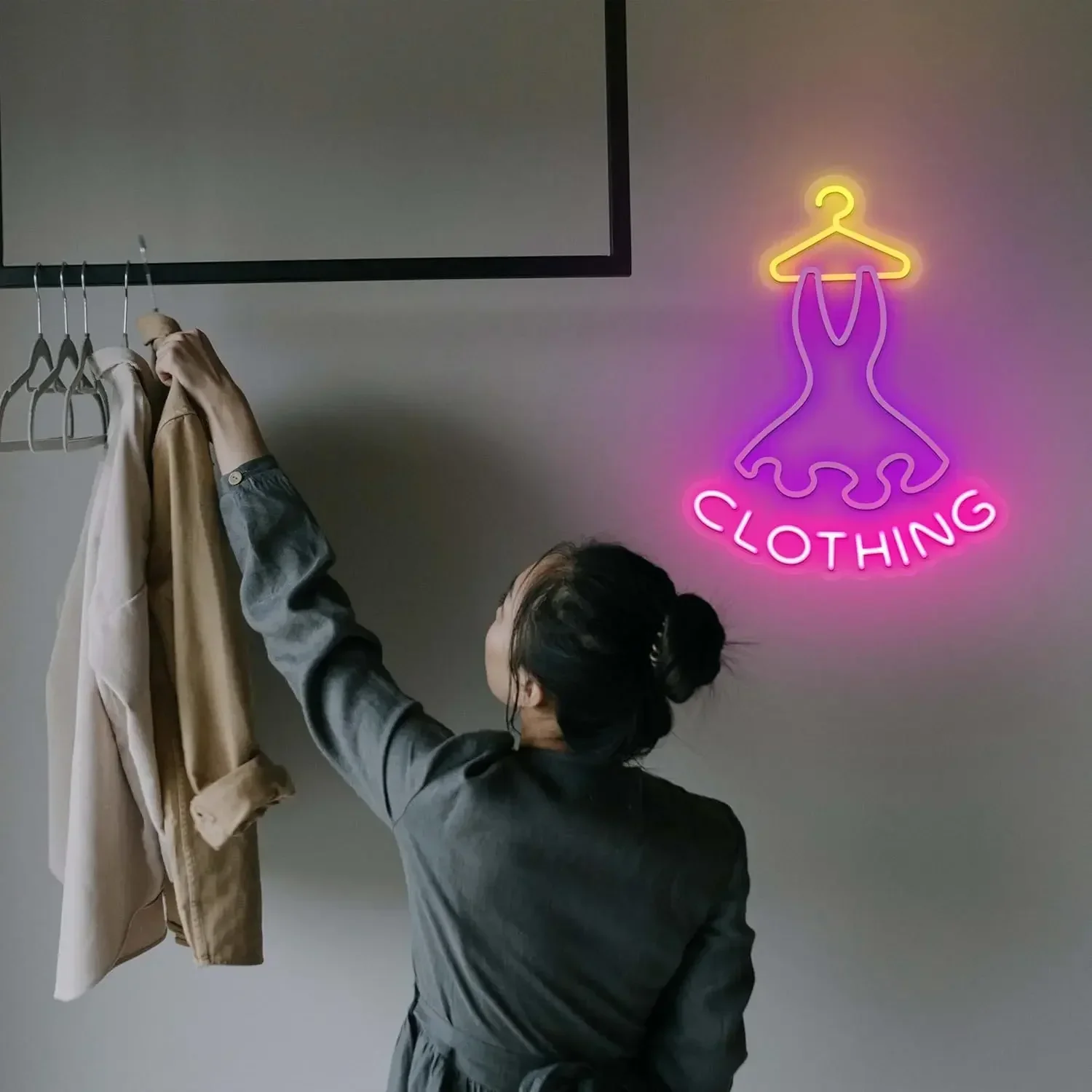 Dresses Neon Sign Clothing Store LED Neon Light Sign for Dressing Room, Fitting Room Dance Room Business Decor Neon Light