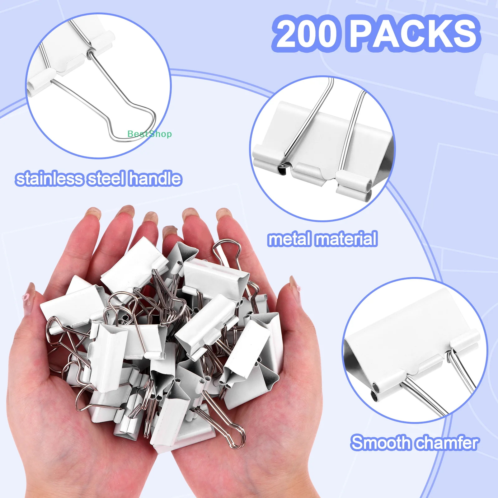 

☆Metal Binder Clips File Classification Tail Clip 32mm Stable Paper Clip Used for Books Stationery Clip School Office Supplies