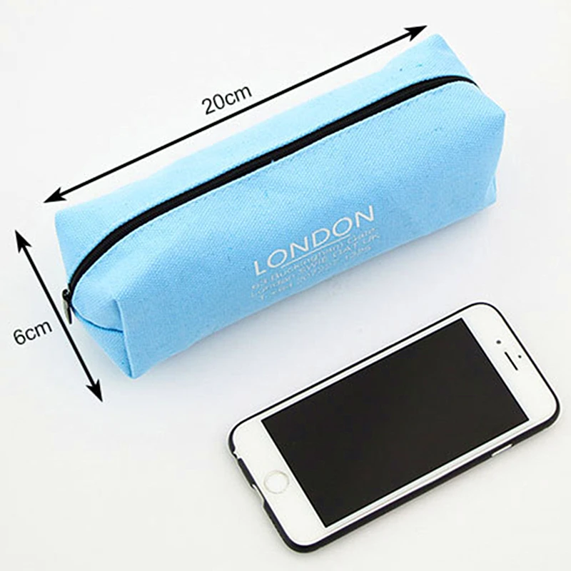かわいいロンドンパリ東京デニム鉛筆ケース学校事務用品ペンポーチ学生文具鉛筆ケース化粧品保存袋