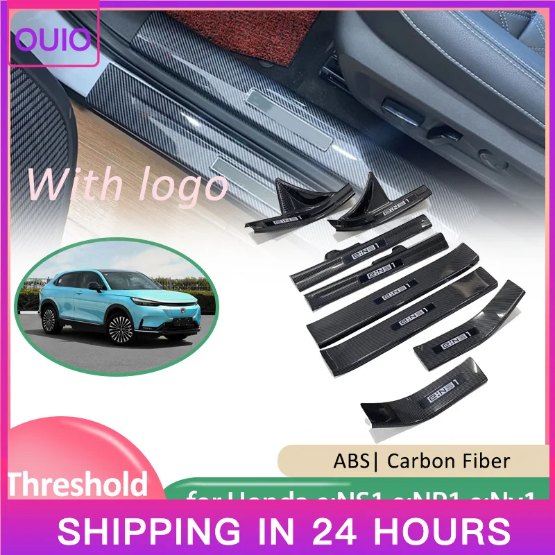 OUIO Car Door Sill Protector for Honda NS1 NP1 NY1 N1 2022-2026 Threshold Scuff Plate Anti-Scratch Door Entry Protector Guards