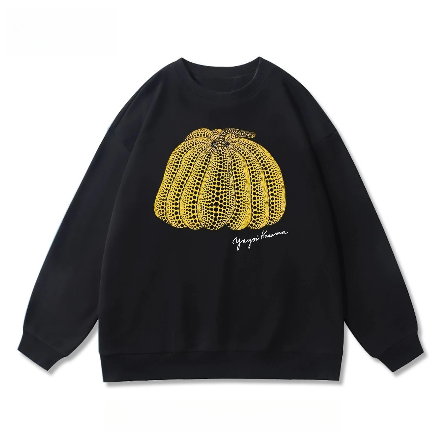 2026 جديد يايوي البولكا نقطة اليقطين الفنان الياباني طاقم الرقبة الرجال الخريف/الشتاء سترة الفنان فضفاض حجم كبير الحرارية #3