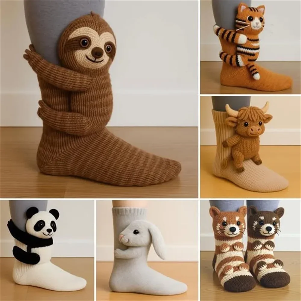 

2026 New Animal Socks 3D Plush Crochet Animal Socks Cute Animal Socks Warm Floor Socks Cartoon Socks