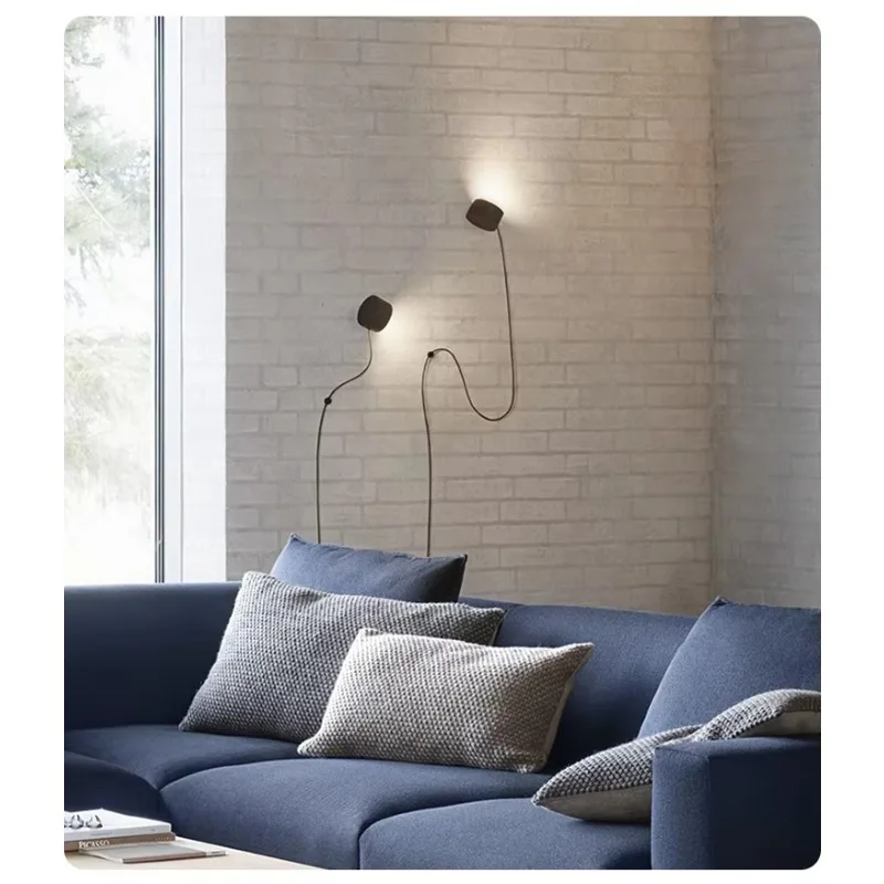 *(2-piece set)New Design Loft Decorative Sconce Modern Simple Black Wrought Iron LED Wall Lamps