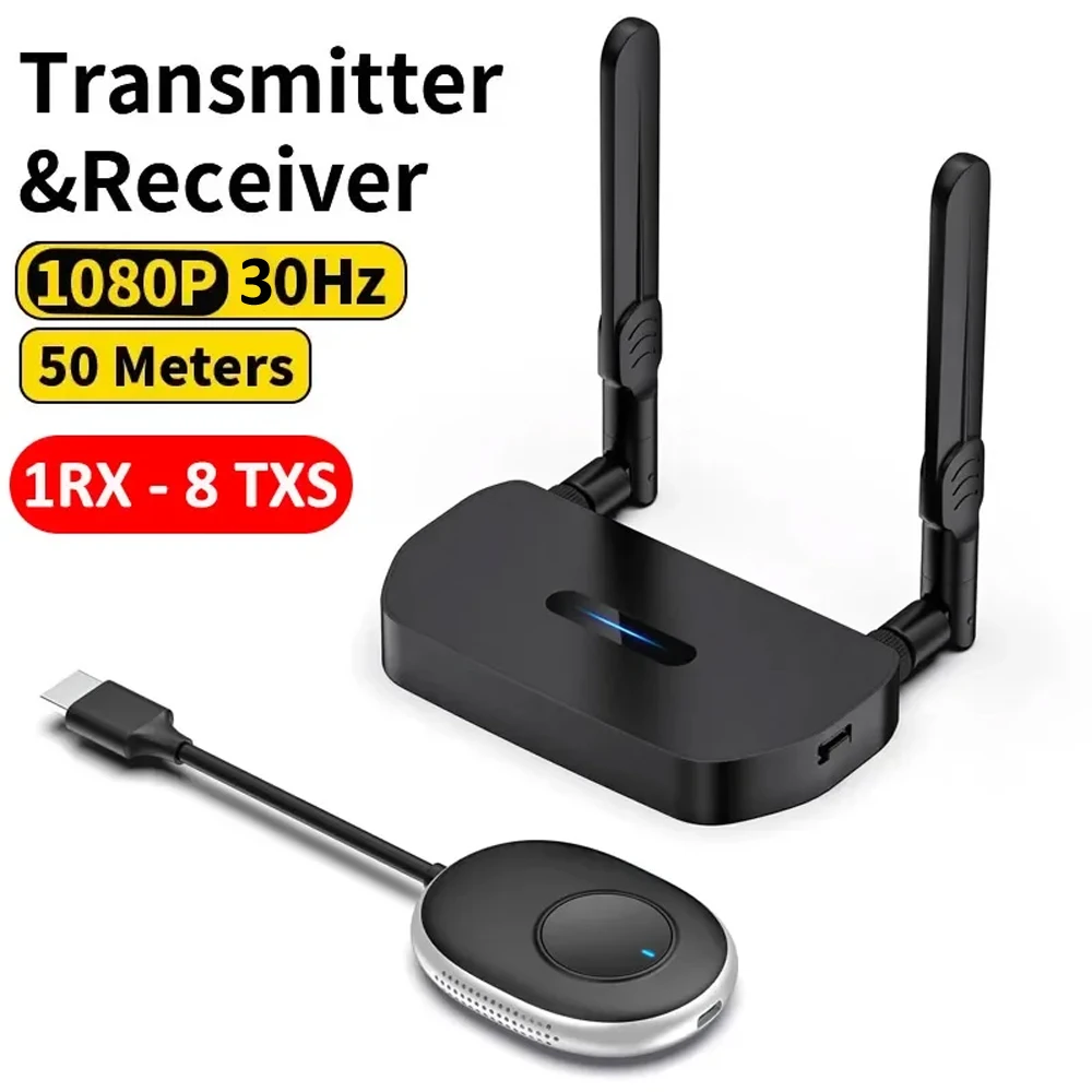 1080P 50M Wireless HDMI-compatible Video Audio Transmitter Receiver Extender Display Adapter Dongle For TV Monitor Projector PC